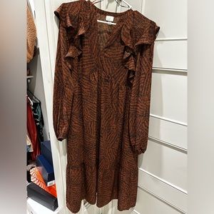 Flowy black and brown dress